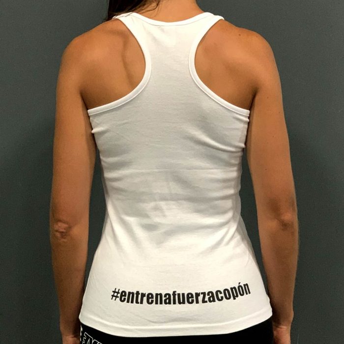 Camiseta mujer blanca espalda Ismael Galancho